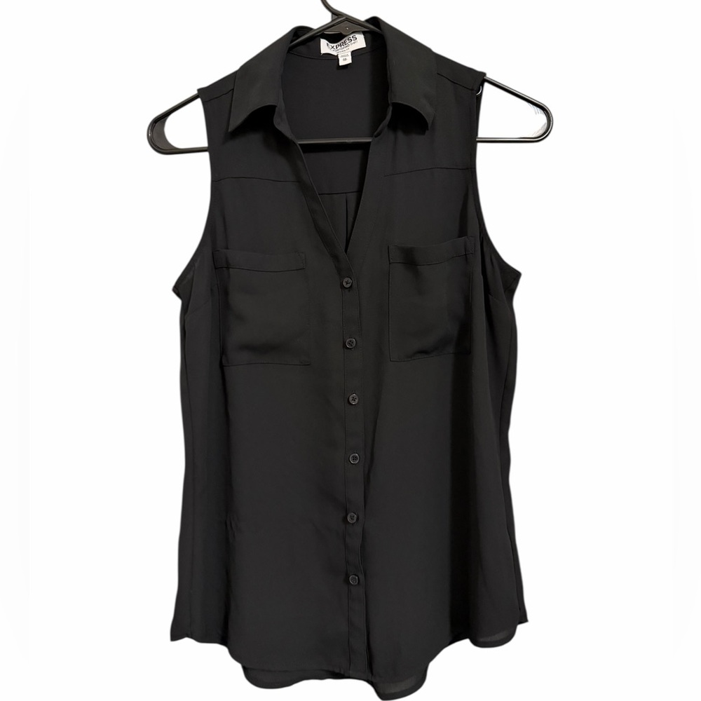 Express Portofino Black Sleeveless Blouse
